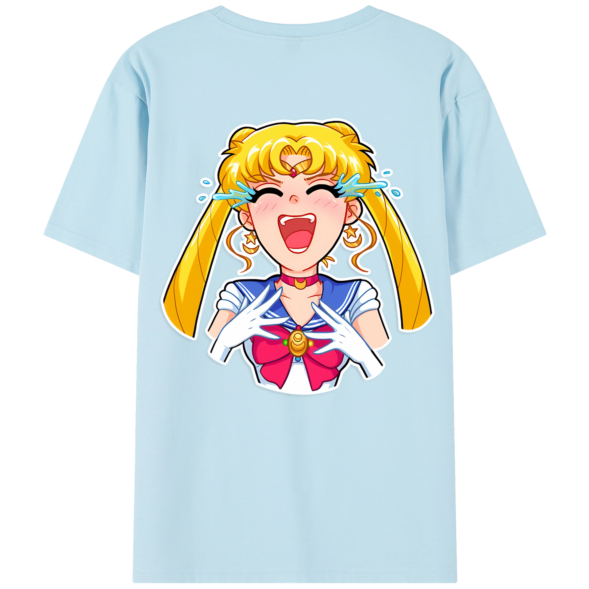 （画像用） 美少女戦士セーラームーン 月野 うさぎ つきの うさぎ Sailor Moon Tsukino Usagi 綿100％半袖Tシャツ（背面プリント）